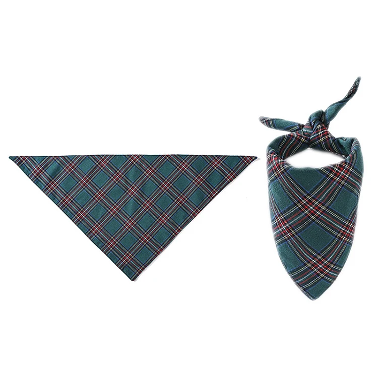 

Wholesale Custom Printed Plain Cotton Plaid Pet Dog Puppy Cat Neck Scarf Cartoon Bandana