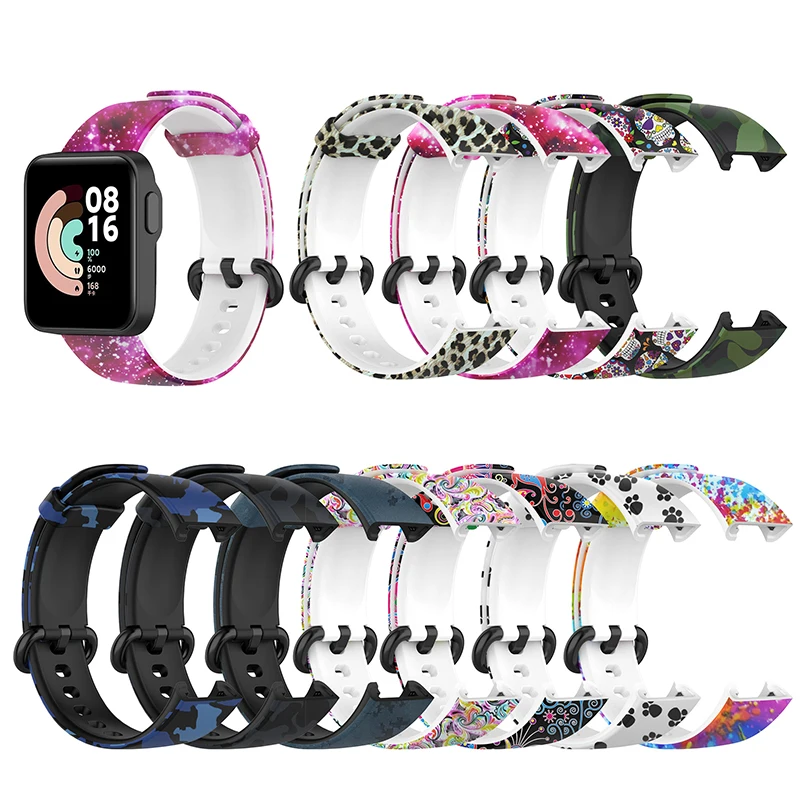 

2021 Rubber mi watch lite band silicone strap mi watch lite wristband for xiaomi mi watch lite strap global version, Printed color 11 colors