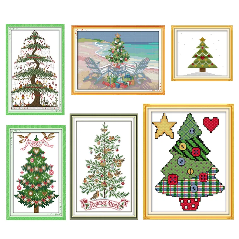
NKF christmas trees easy diy new years gifts for cross stitch kit free shipping  (60803369287)