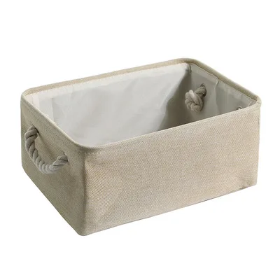 

Foldable Toys Storage Box Organizer Durable Clothes Storage for Drawer Laundry Basket Hamper Custom, Natural white,gray