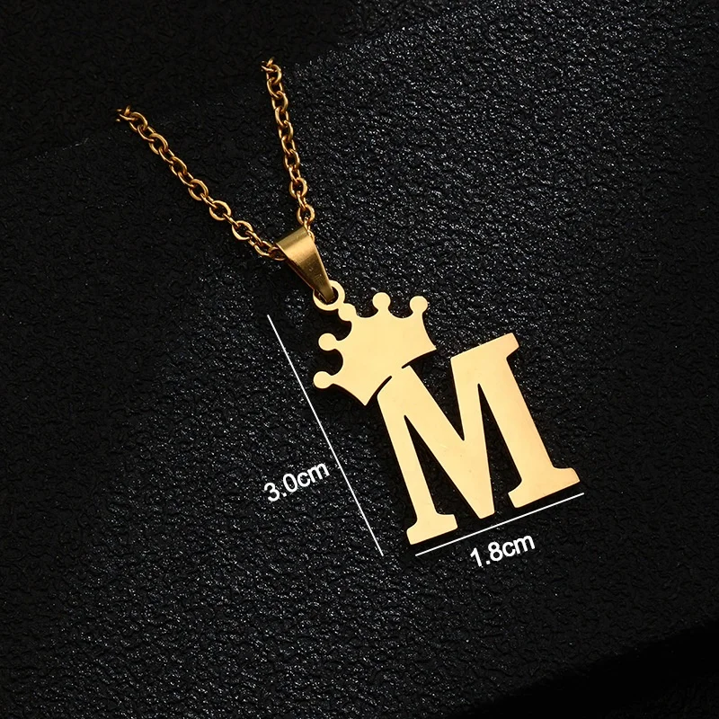 

High Quality Gold plated 26 letters charms necklace initial pendant necklace stainless steel gold necklaces women, Picture shows