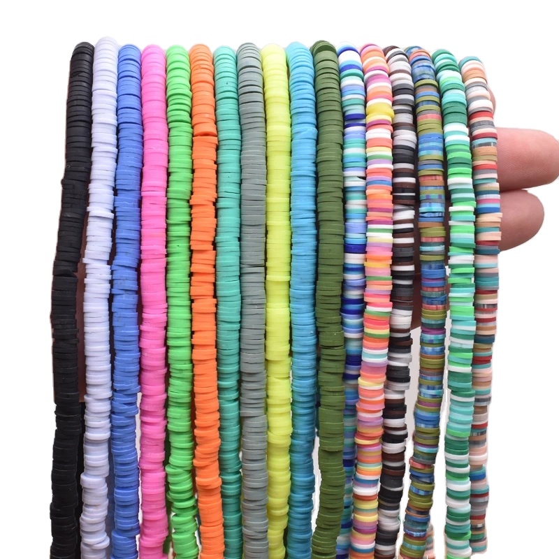 

Flat Round Polymer Clay Beads Chip Disk Loose Spacer Bead For Jewelry Making Colorful Clay Beads