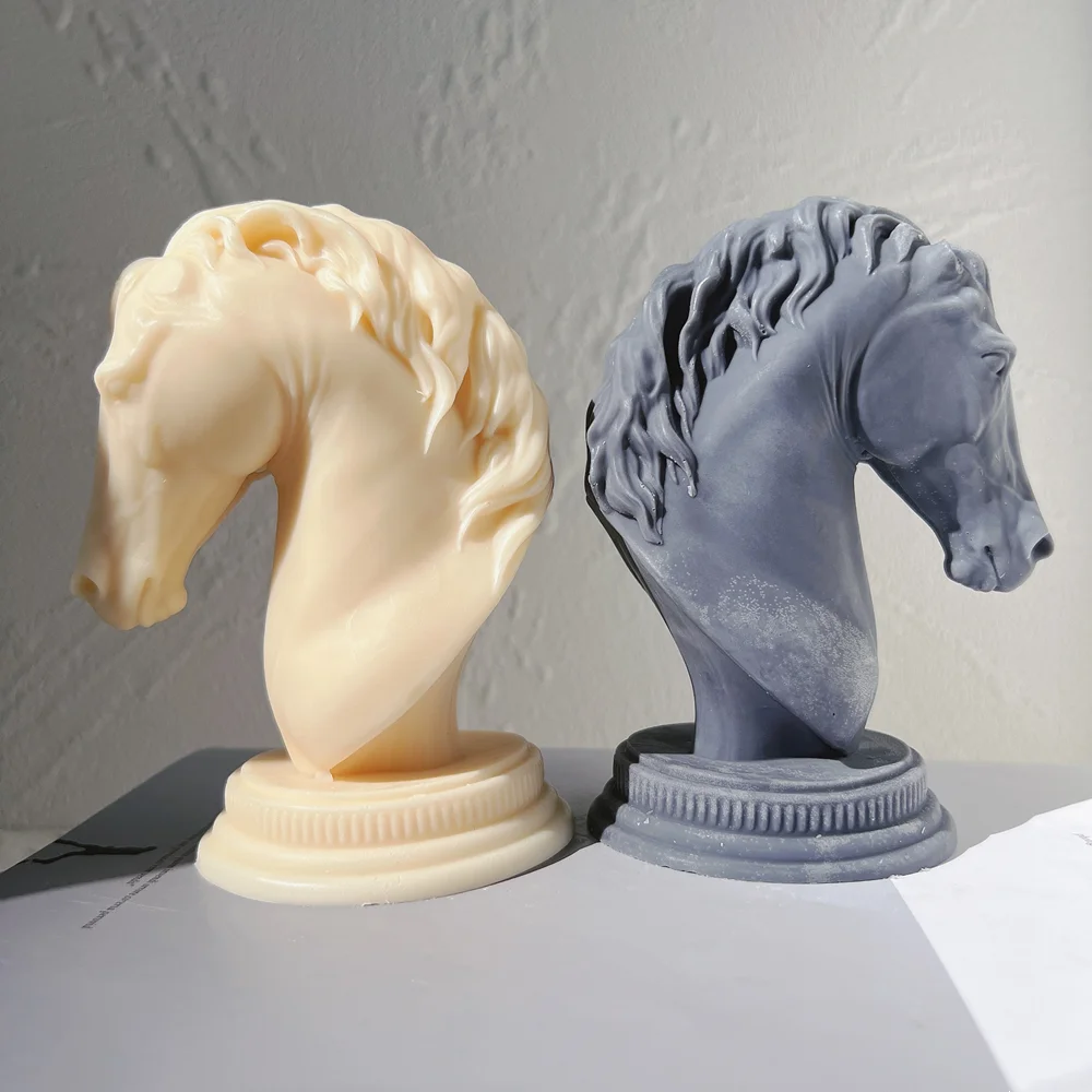 

Horse Head Statue Candle Silicone Mold Bust Riding Sculpture Art Figurine Animal Poney Candle Mould, Stocked / cusomized