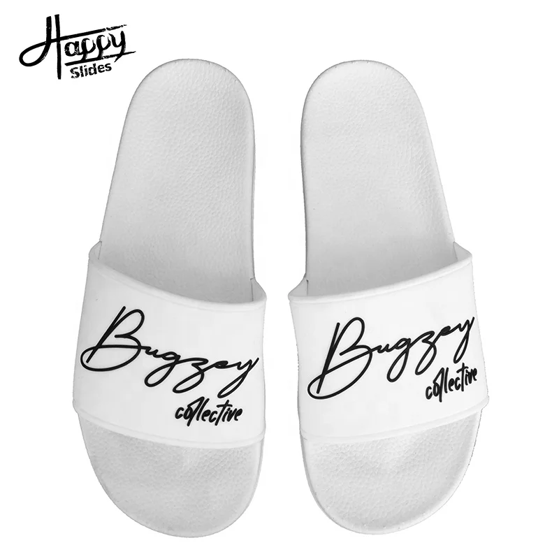 

Wholesale Custom White Slides Sandals,Summer Men's Slipper White Slider Sandals,Design Print Open Toe Slippers