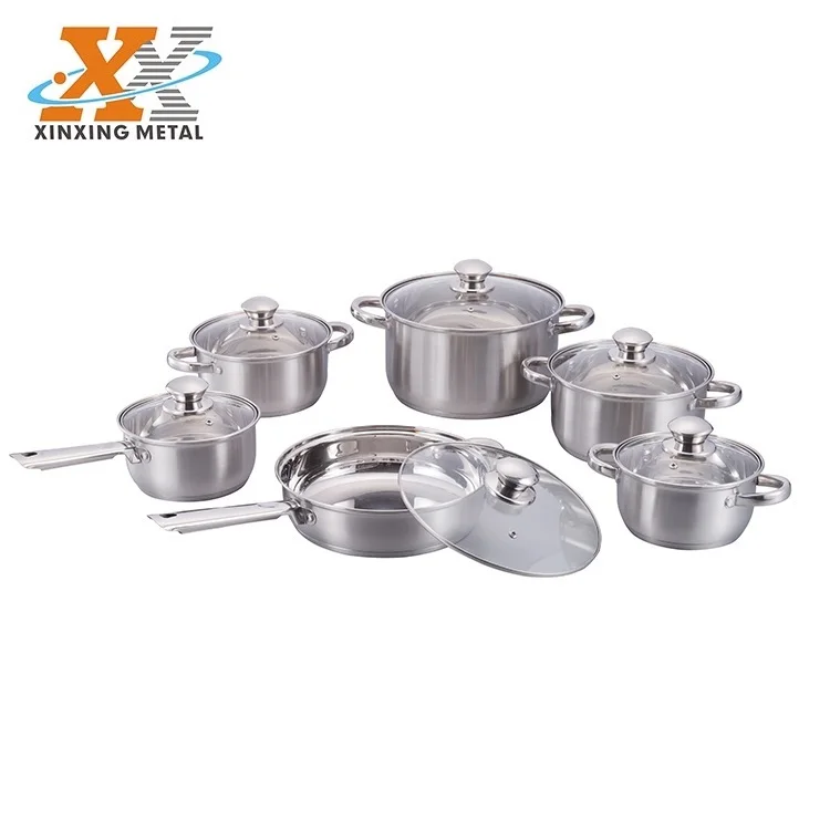 

China Wholesale Restaurants SS Cookware Set Mirror Polish Satin Finish Cookware