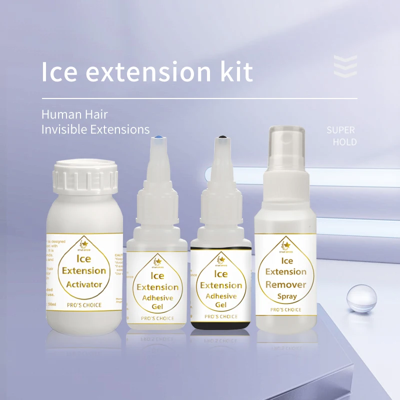 

Starspeed Human Hair Invisible Extensions Ice Extension Adhesive Glue Activator Remover Kit