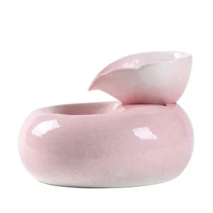 Image of fountain filter water ultra quiet ceramic Small animal Live Spring Drinker Pet automatic water dispenser