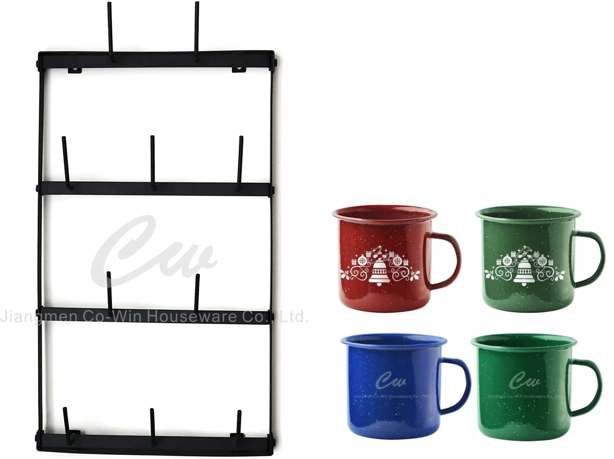 Coffee Mug Rack Cup Holder Wall Mounted Storage Mug Hooks Display