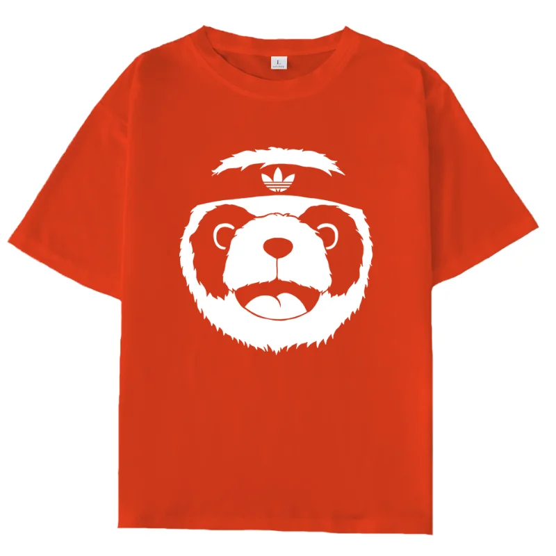 

Wholesale short sleeve cute panda printed t-shirt custom O-neck tops