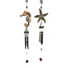 Set of 2 solar seahorse and shell wind chime