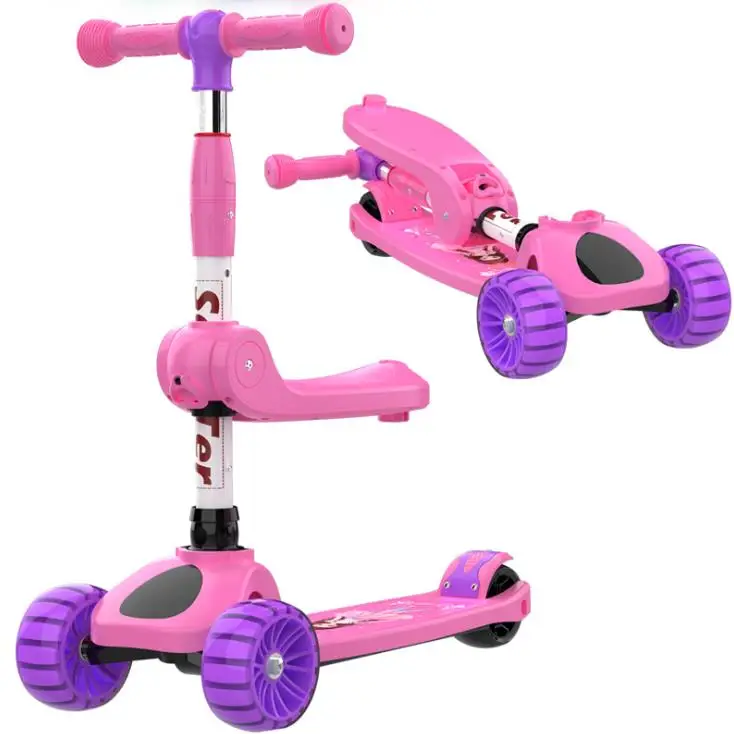 

2020 Manufacturer Wholesale Flashing Wheels 3 in 1 Folding Kids Scooter