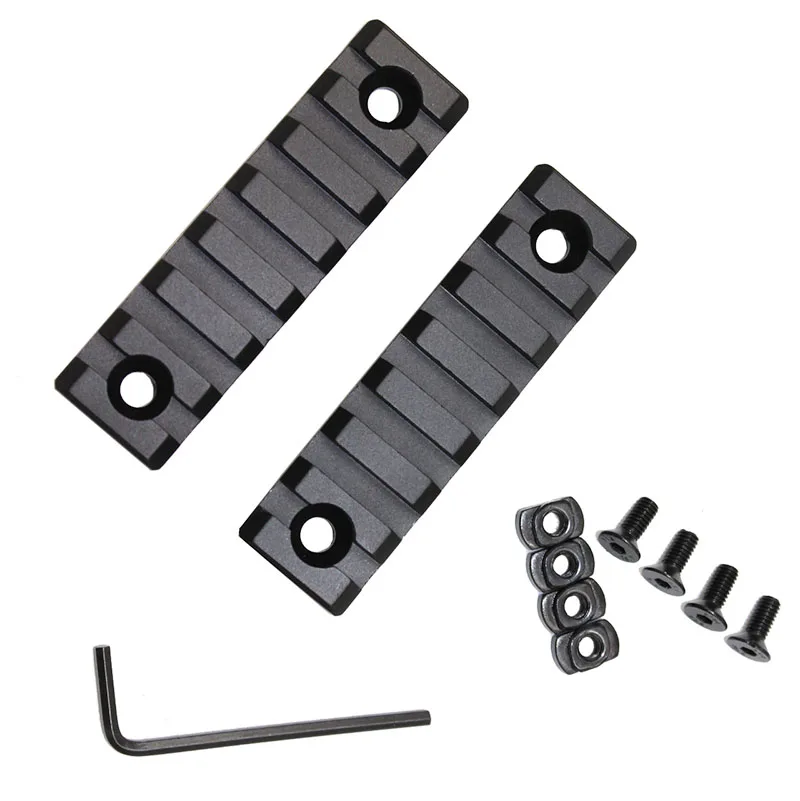 

Hunting 20mm picatinny rail 7slots Mlok Rail m-lok railway base M Lok Handguard interface Adapter rail, Black