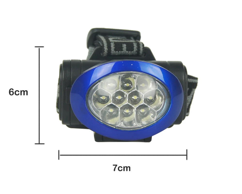 
10 LED headlamp flashlight Customized Logo Printed 3 mode Head torch light Wholesale ABS Manufacturer 