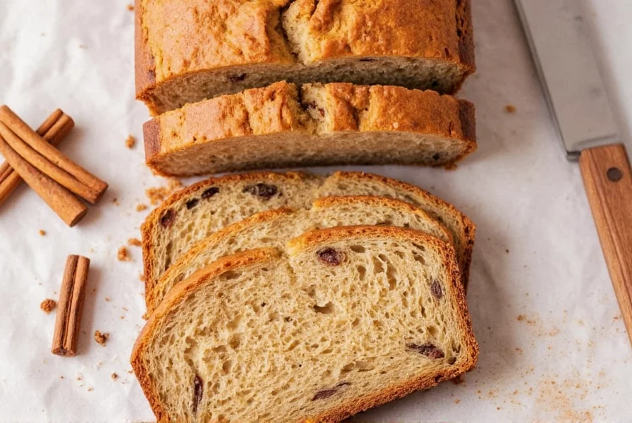 Professional baker hand-rolling cinnamon raisin bread dough with visible cinnamon swirls and plump raisins evenly distributed