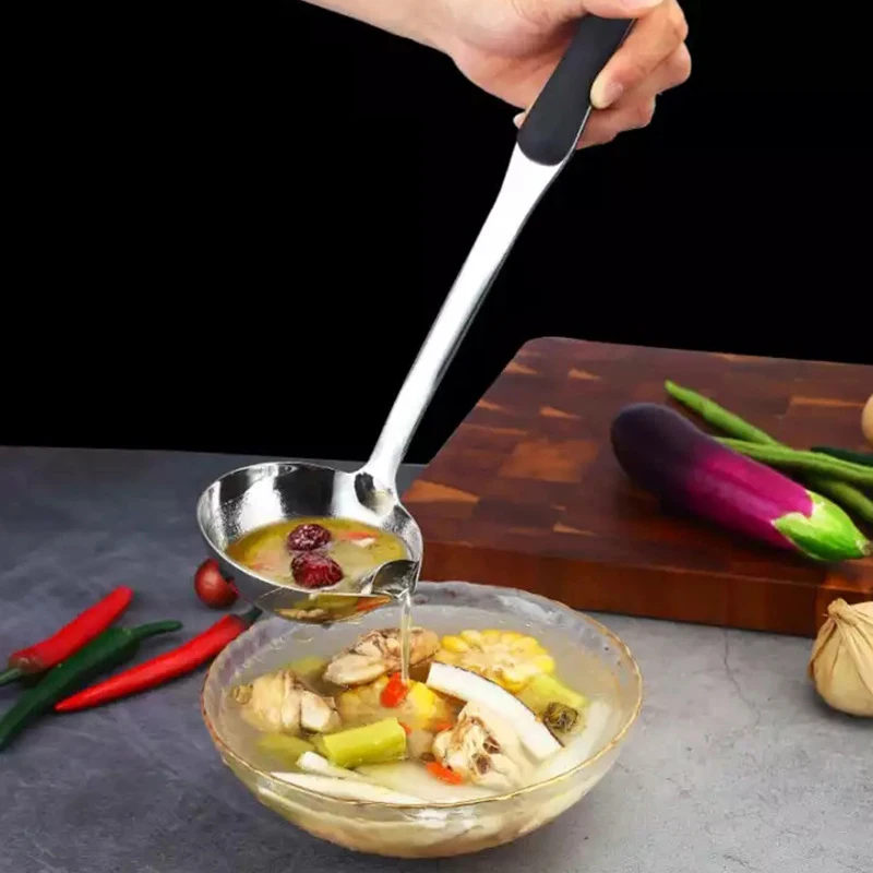 

Premium Soup Ladle12 Inch Oil Separator Stainless Steel Soup Spoon Ladle