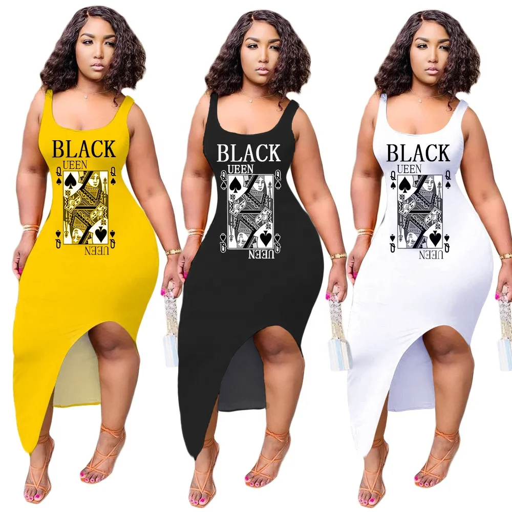 

MT31-5181 best sell summer dresses plus size dresses 2020 women clothes poker print casual summer dress