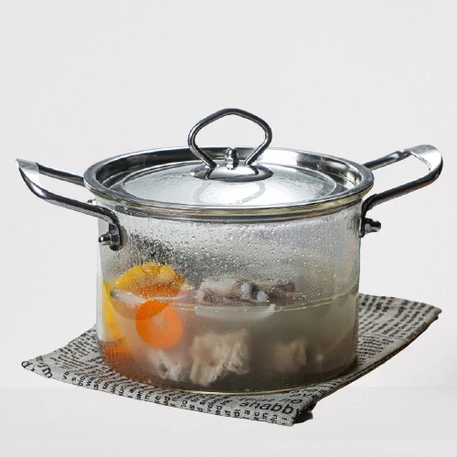 

Big Size Transparent Clear Double-Ear Cooking Pot Borosilicate Glass Cooking Pot Price, Clear glass