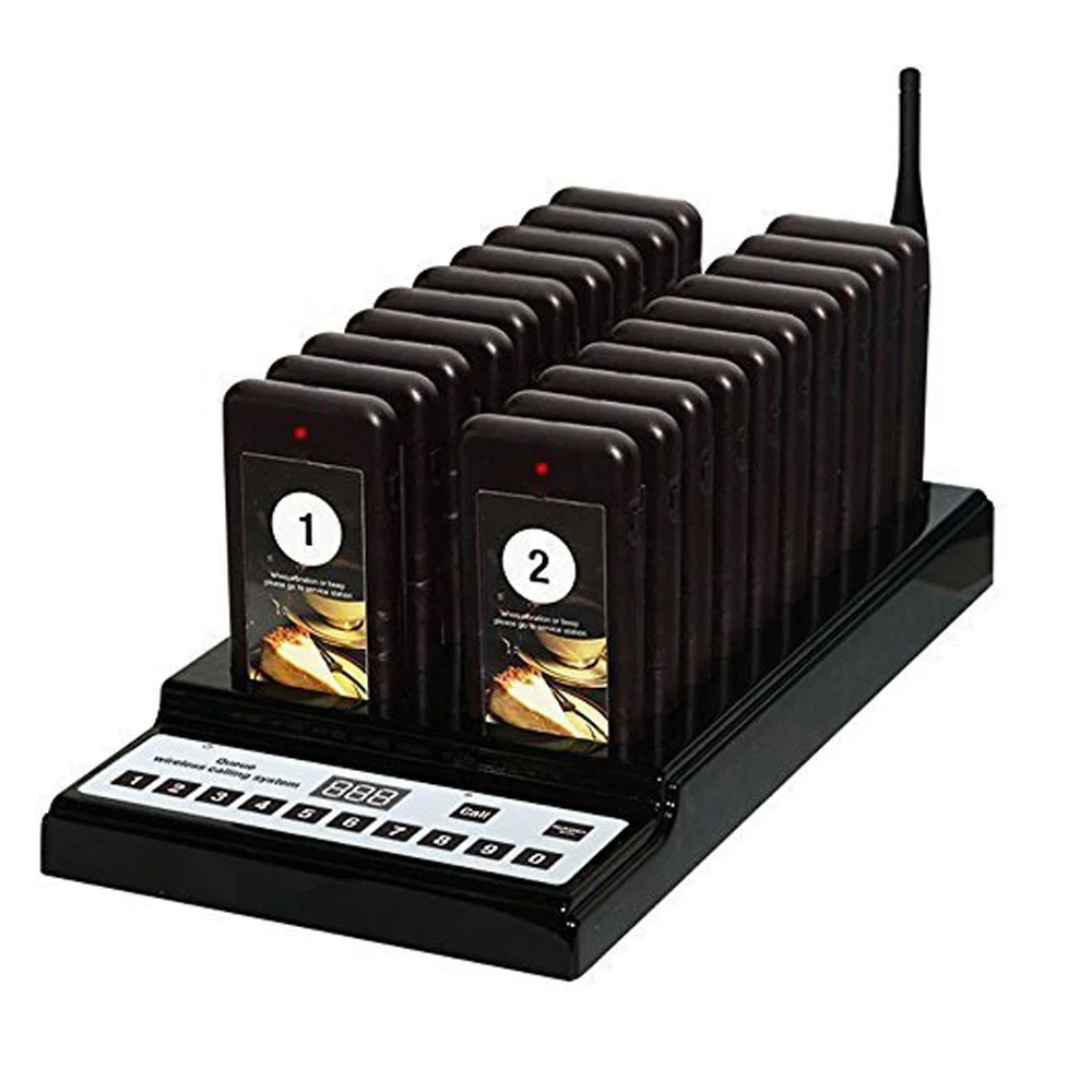 

hot selling 1-20 wireless restaurant pager system, Wine red