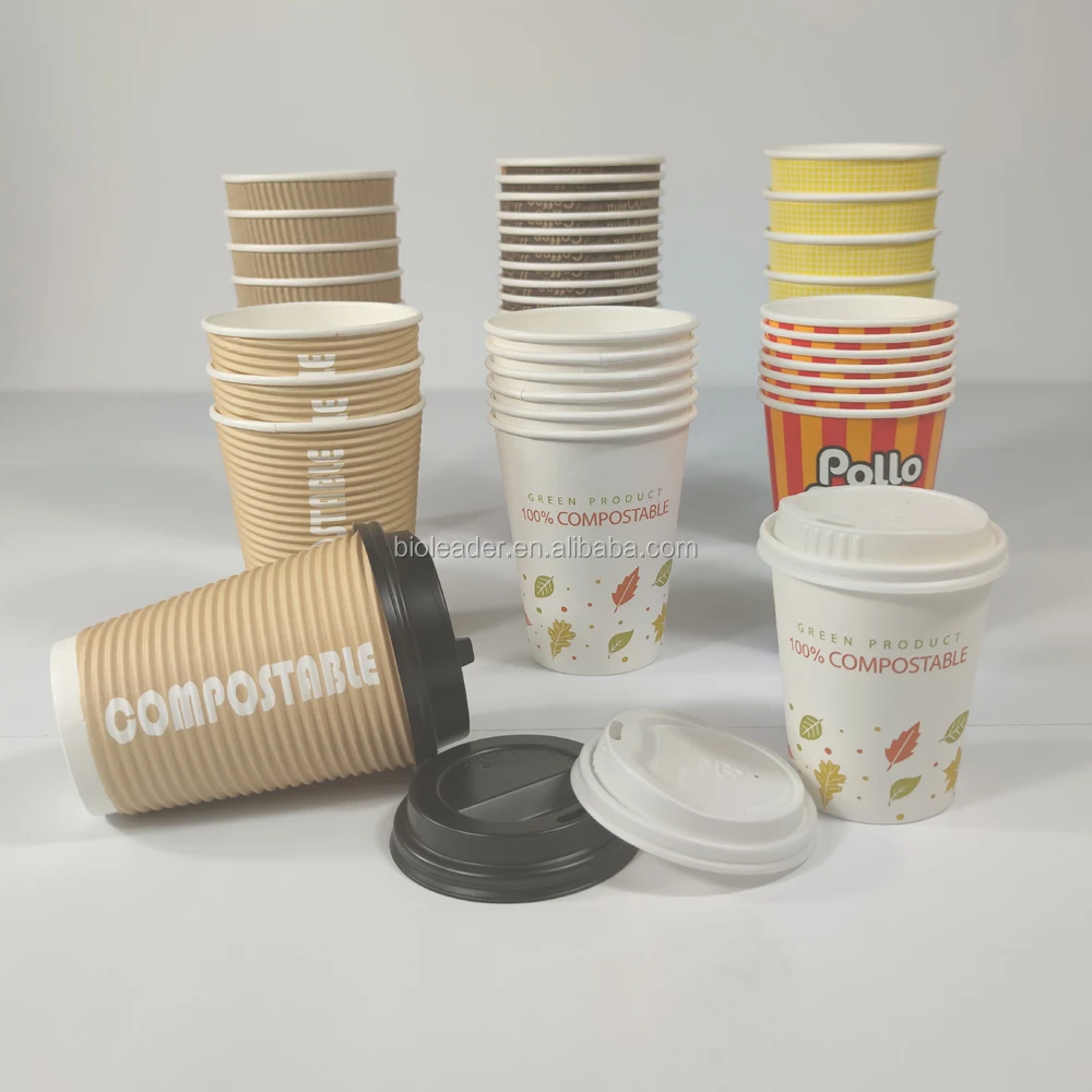 

for hot drink reusable single wall coffee tea paper cup takeaway biodegradable coffee cups