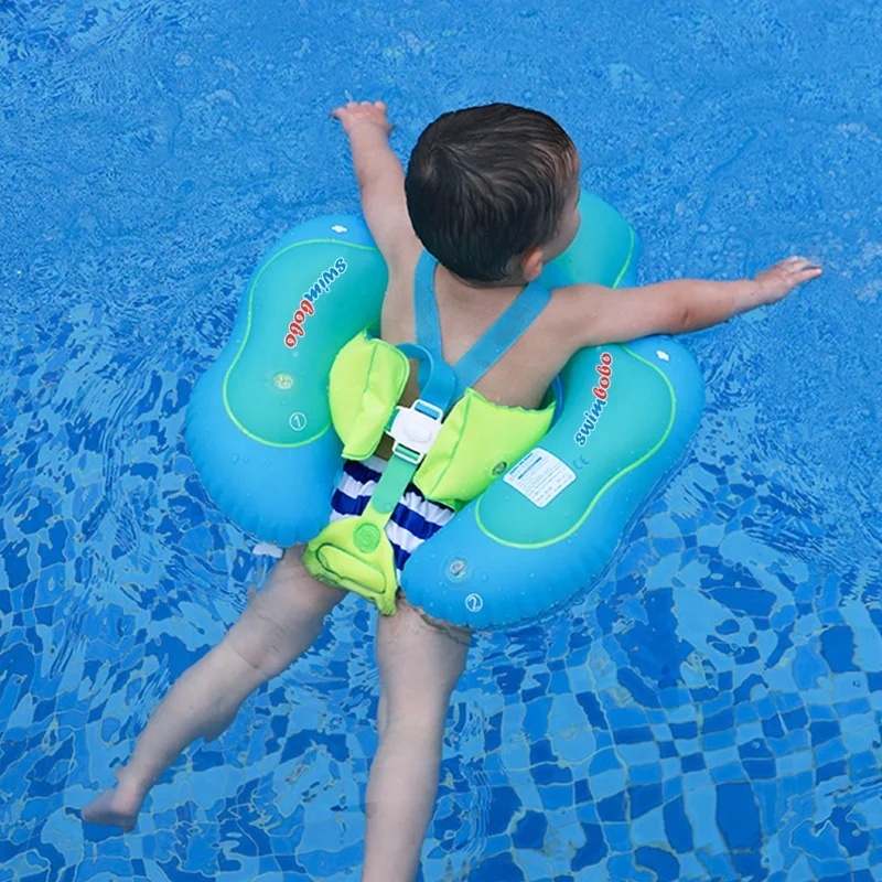 

2022 Swimbobo Upgrades 3-36 Months Comfortable Safe Baby Float Ring Kids Inflatable Swimming Ring, Blue or customized