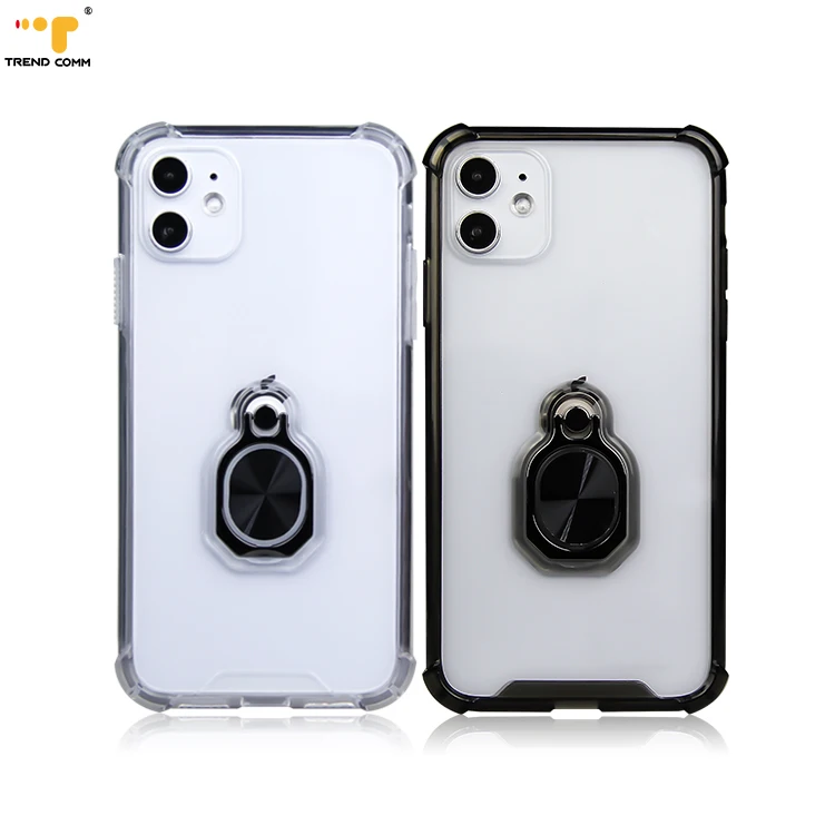 

Shockproof Transparent Back Cover TPU+Acrylic Mobile Case Phone Holder For iPhone 11 Pro
