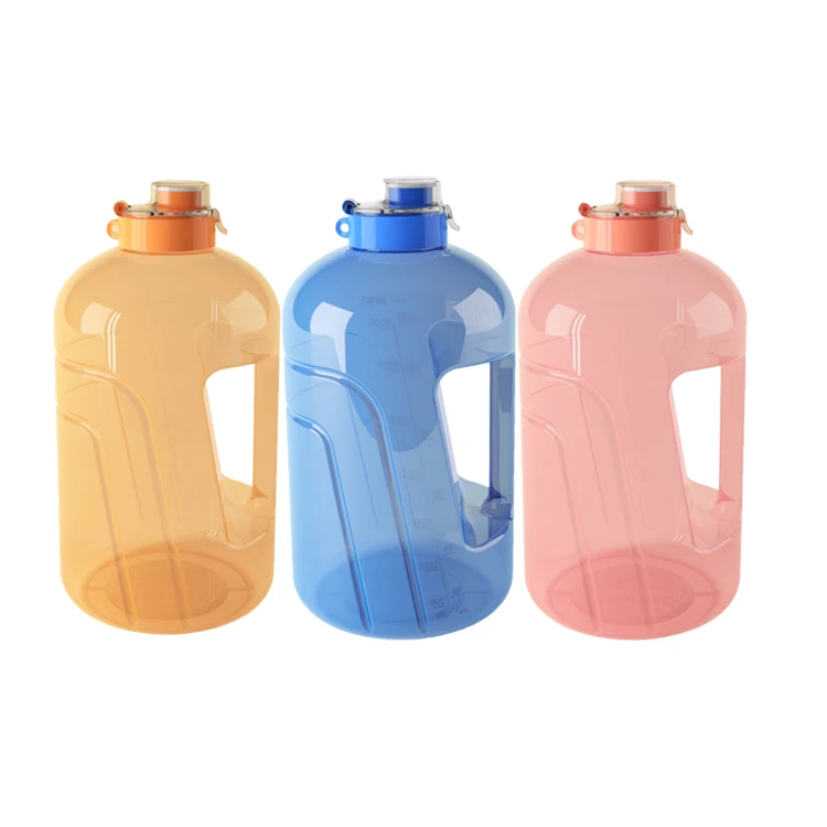 

2.5L Eco Friendly BPA Free Wholesale Motivational PETG Plastic Gym Sports Gallon Water Bottle Custom Logo With Straw