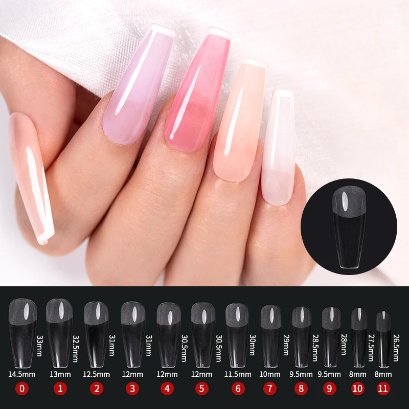 

Wholesale Falser Nails 24pcs Artificial Fingernails Transparent Extension Natural False Press On Nail Tips