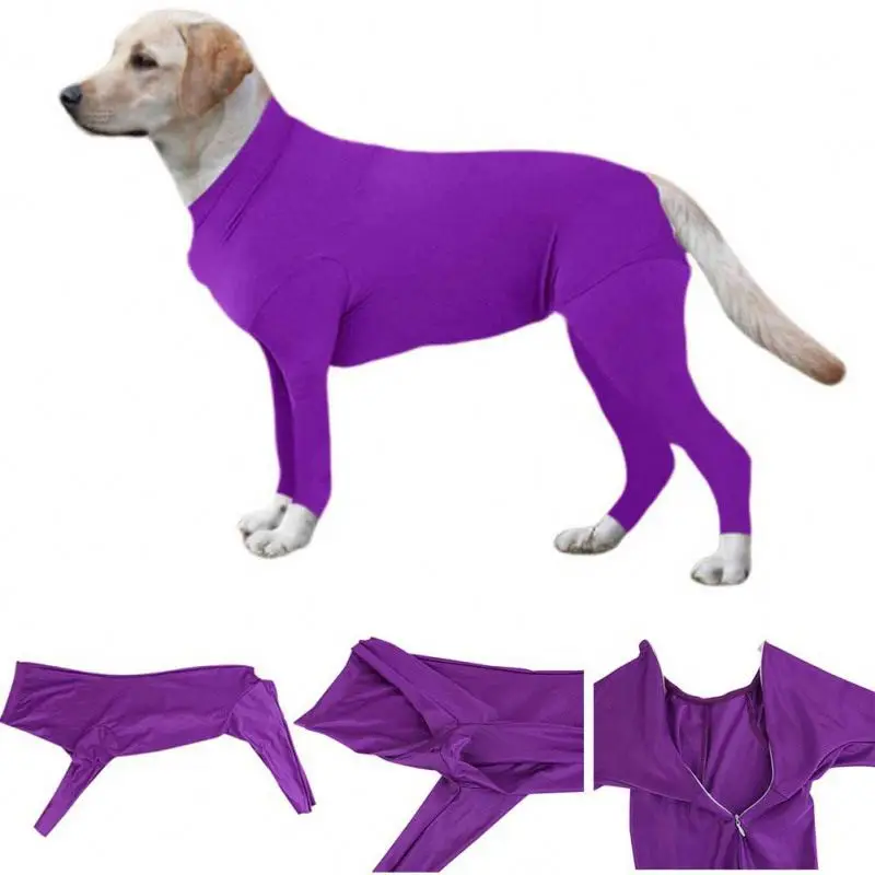 

Hot Sale Dog Surgical Recovery Body Suit Anti-lick Dog Clothes Home Indoor Pet Clothes, Black , red , purple