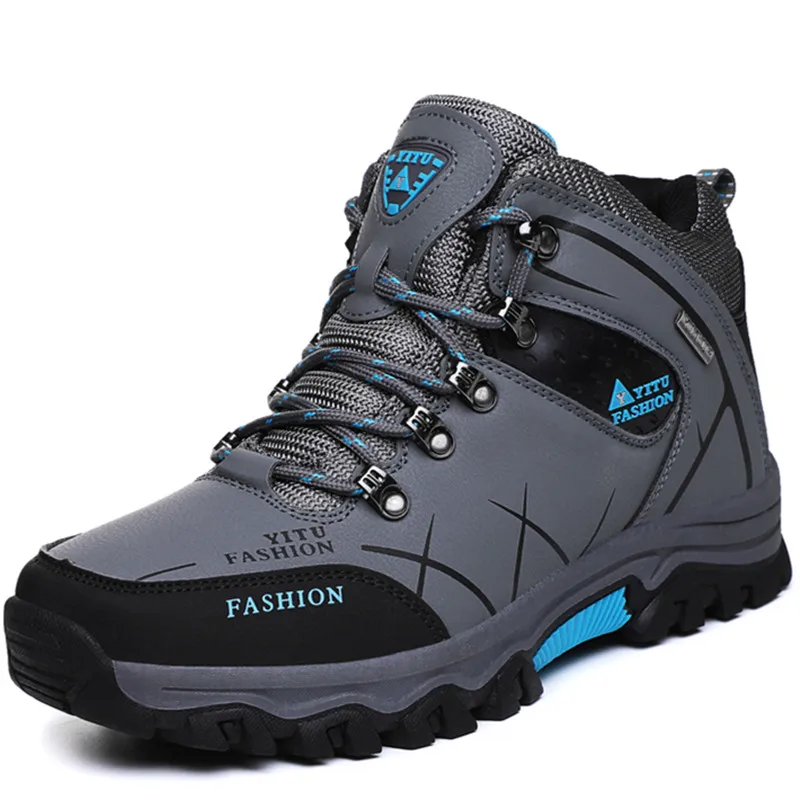 

Dropshipping Custom Logo 2021 Winter Autumn Men Climbing Boots Waterproof Slip Resistant Shoes Casual Footwear Plus Size 47