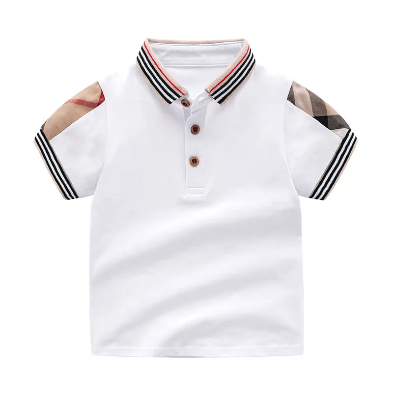 

Boutique kids clothes 3T-7 years old 100%cotton short sleeve boys polo shirt for summer, White