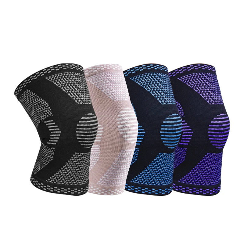 

SHIWEI-2110# Gym Compression 3D nylon spandex elastic knit Knee sleeve Support Knee Brace, As picture