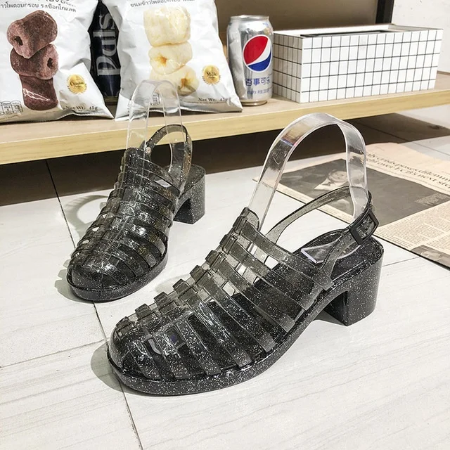 high heel jelly shoes