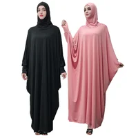 

2019 wholesale hot sale plain pray abaya solid colors muslim prayer dress