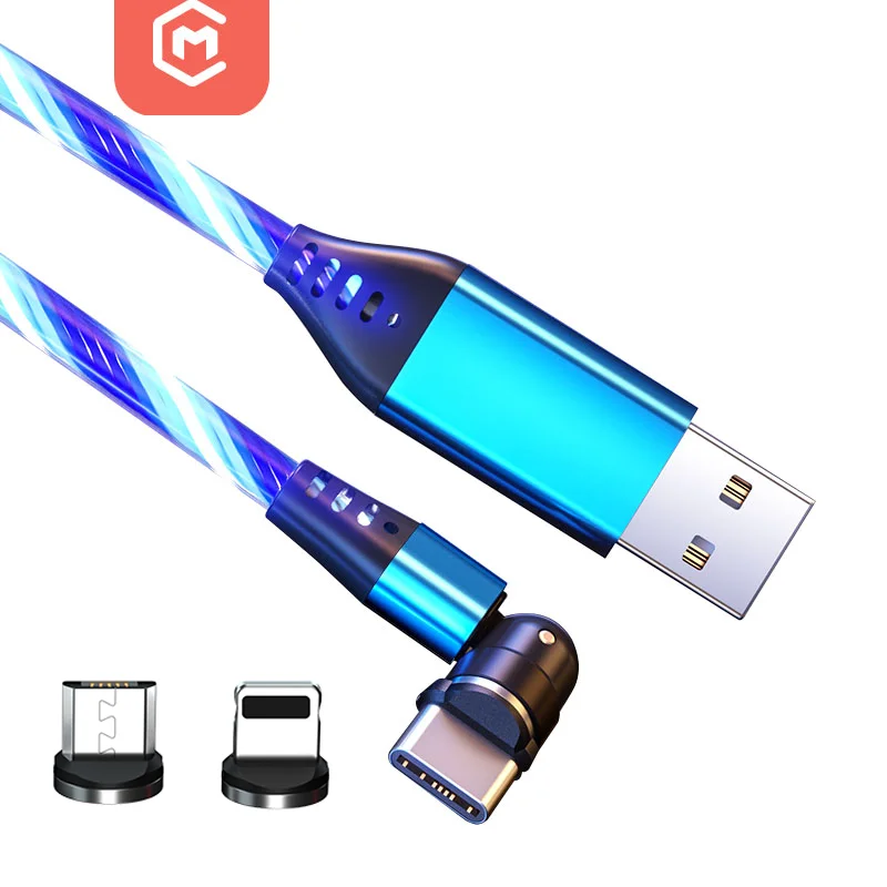 

MONFONK Charger Cable 3A Fast Charging Data Cable 3 in 1 Magnetic Charging cable For iPhone Type C Micro, White red blue green