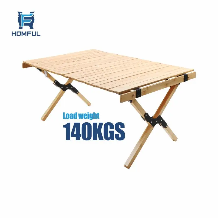
2020 HOMFUL Folding Camping Wood Table for beach, picnic, camp or as a gift  (1600140238006)