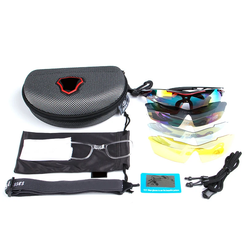 

Custom Polarized Outdoor Mountain Cycling Bicycle Eyewear MTB Road Bike Protection Glasses Windproof Sport Sunglasses Set, Picture shows