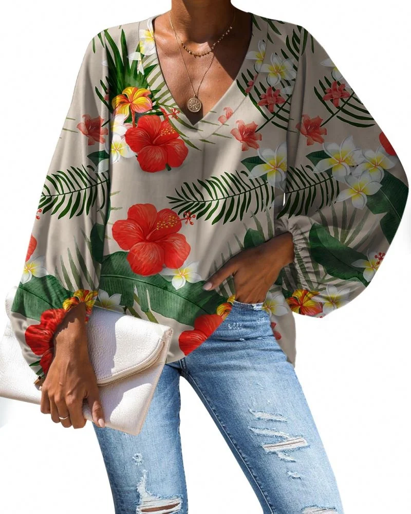 

Plus Size Trendy Clothing Hawaiian Chiffon Blouses Polynesian Traditional Tribal Printing Vintage Women Top Personanlized, Customized color