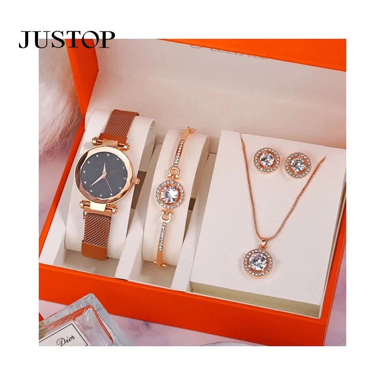 

Ladies Gift Watch Red Rhinestone Set Jewelry Free Shipping Jewelries Watches Woman Watch Gift Set Luxury