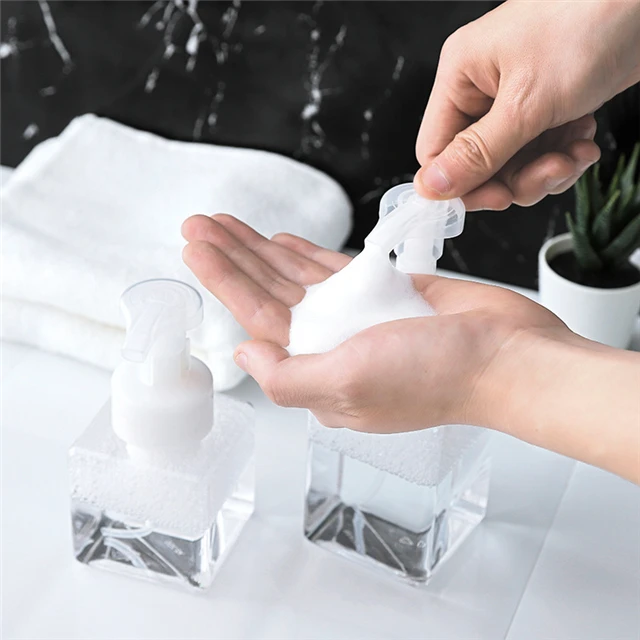 

400ml Mousse Filling Foaming Bottle Push-type Facial Cleanser Foamer Household Cleaning Tools, As show