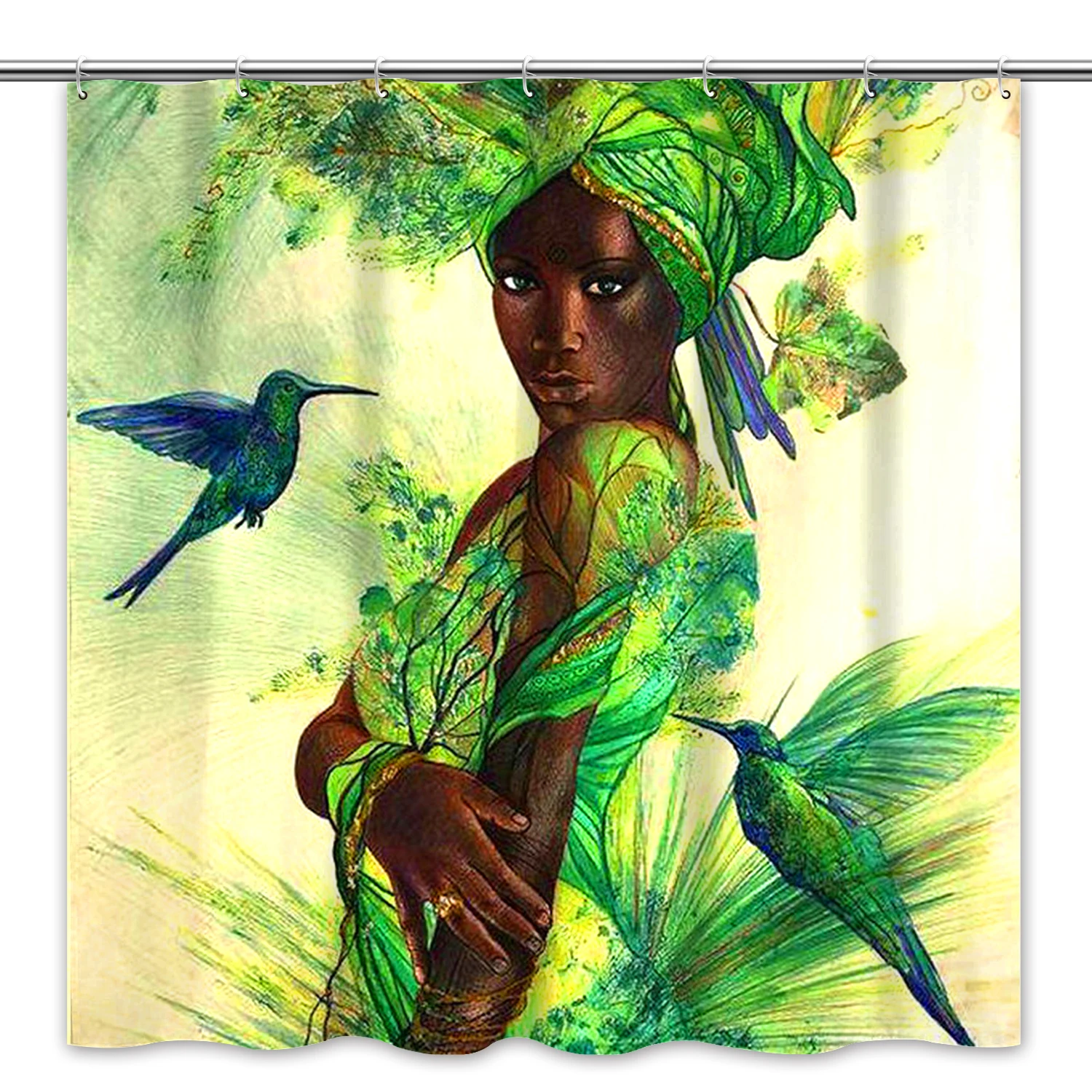 

Black Girl Magic 3D Curtain waterproof African Black Woman Girls digital polyester afro girl shower curtain bathroom curtain