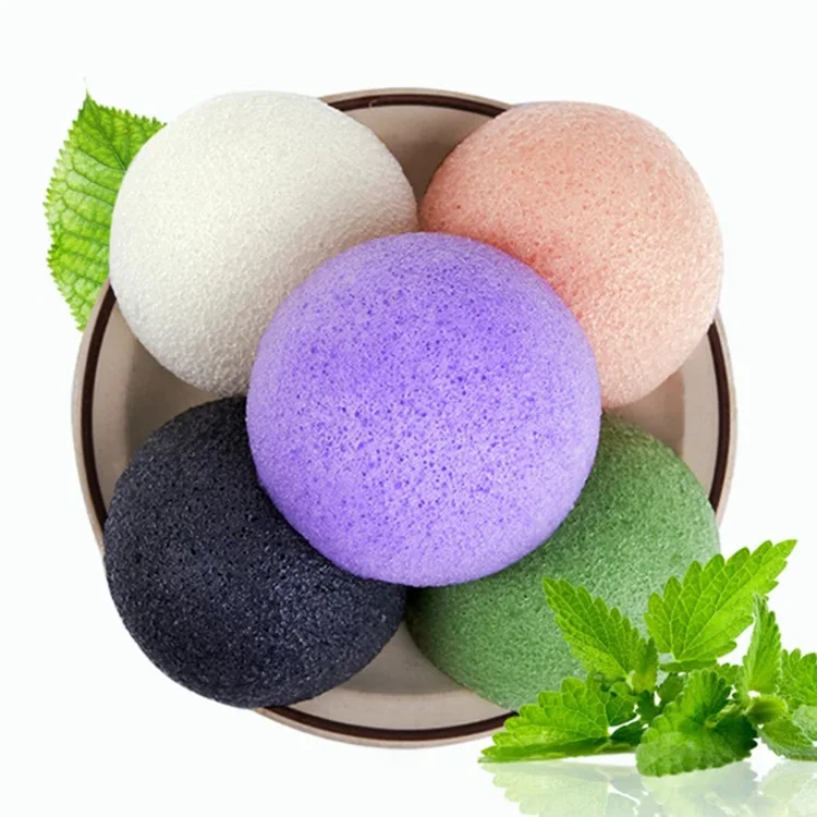 

1-28-6 100% wholesale body face facial natural organic konjac sponge, Multipal colors