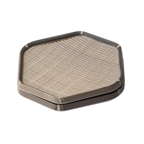 

Highly resistant dishes packing Unbreakable Woven bamboo pattern charger plates, Multicolor