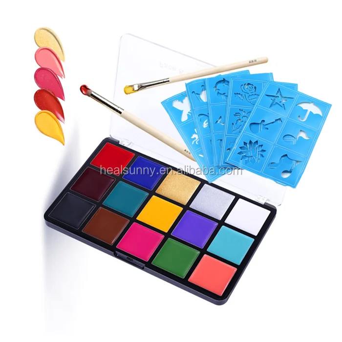 

Water based washable 15 color face body paint palette, Customized