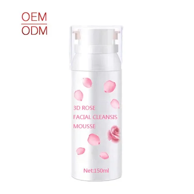 

150ml Private Label Hot Selling Organic Natural Face Cleanser 3D Rose Mousse Cleansing Foam Facial Rose Mousse