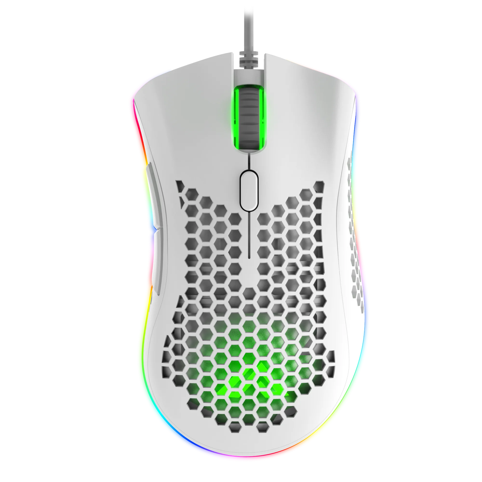 

Rgb Lightweight Honeycomb Mice 7200 Dpi Macro Programmable 7 Buttons Wired Computer Mouse, Black/white/pink