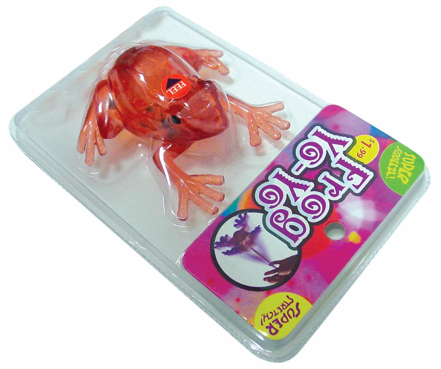 Squeeze Novelty Rubber Frog Toy - Spring Yoyo Line