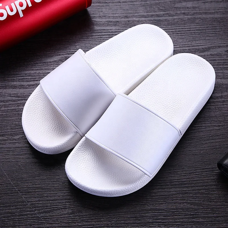 

OEM simple Custom logo flat slippers bathroom beach slides slippers unisex cheap soft outdoor custom sandals with women slip on, Customized color