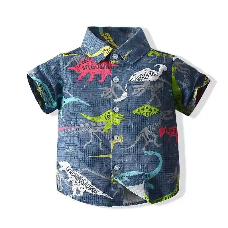 

New fashion 2021 baby boys summer cotton shirts childrens clothing cartoon t-shirt blue shirts free shipping's item for kids