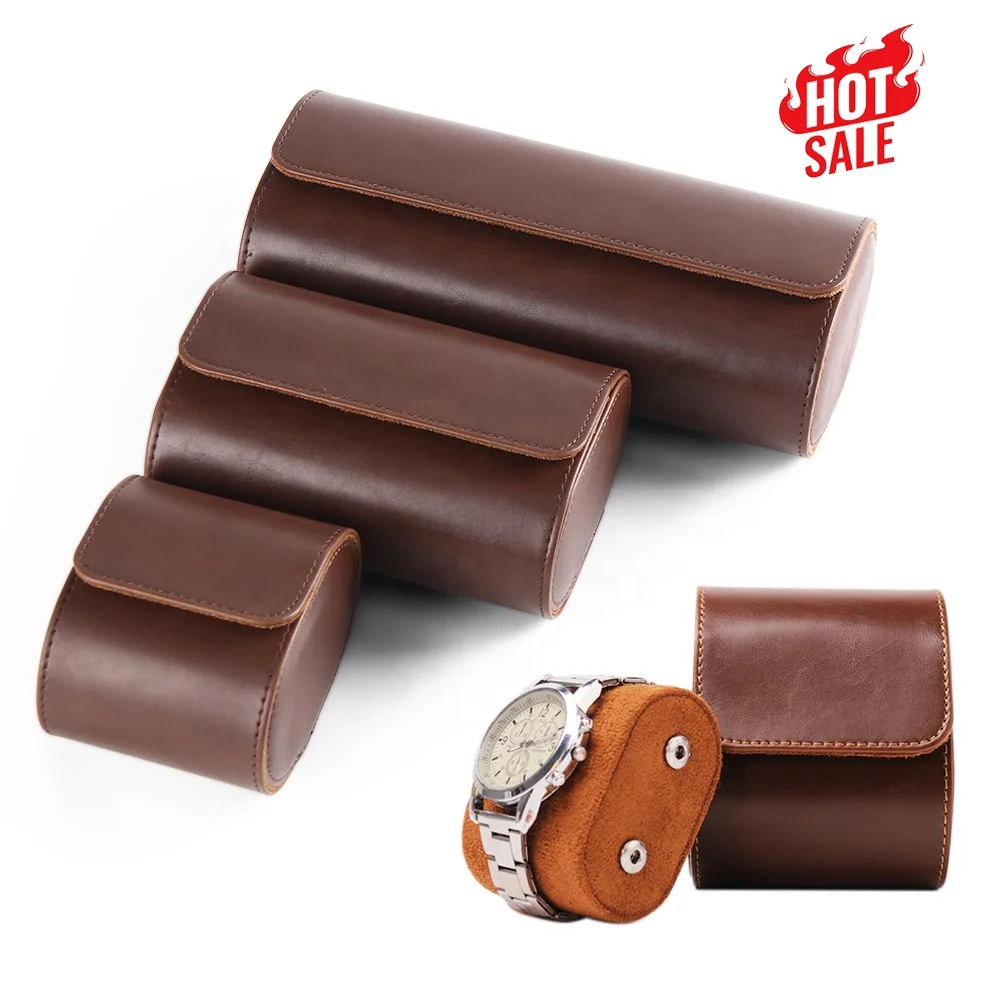 

hot sale luxury watch box case organizer caja para relojes watch storage box custom travel leather watch roll for men