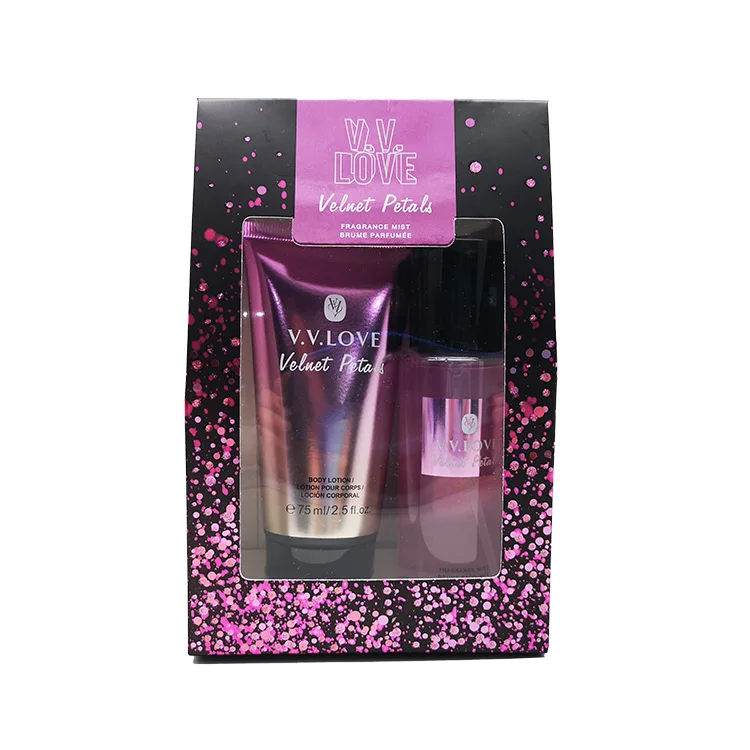 

VL9059-3 wholesale cheap price body lotion mist perfume set gift